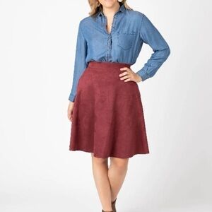 M Faux Suede Skirt D04 4553